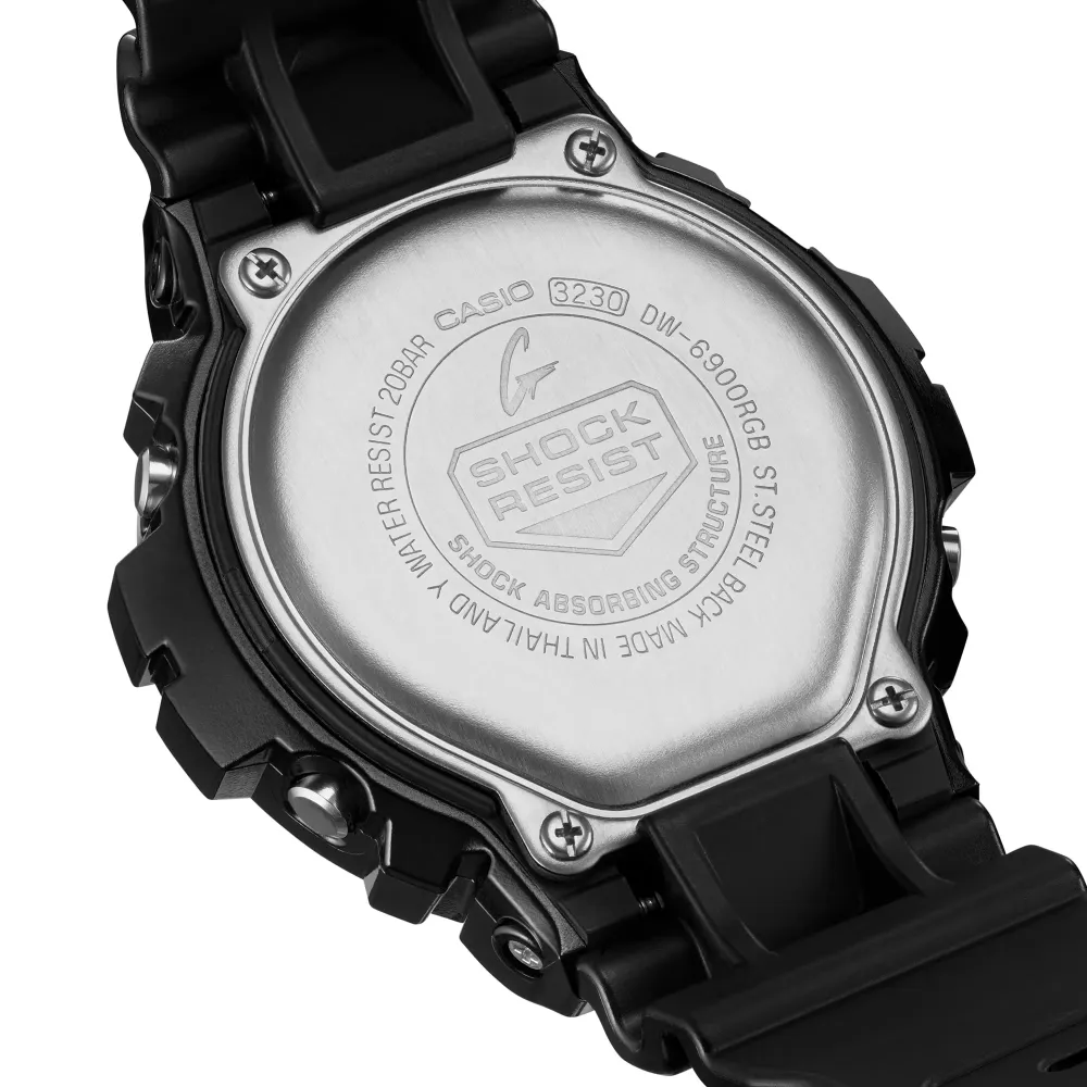  G-Shock Virtual Rainbow Black Resin Strap Men's Watch DW-6900RGB-1DR-P