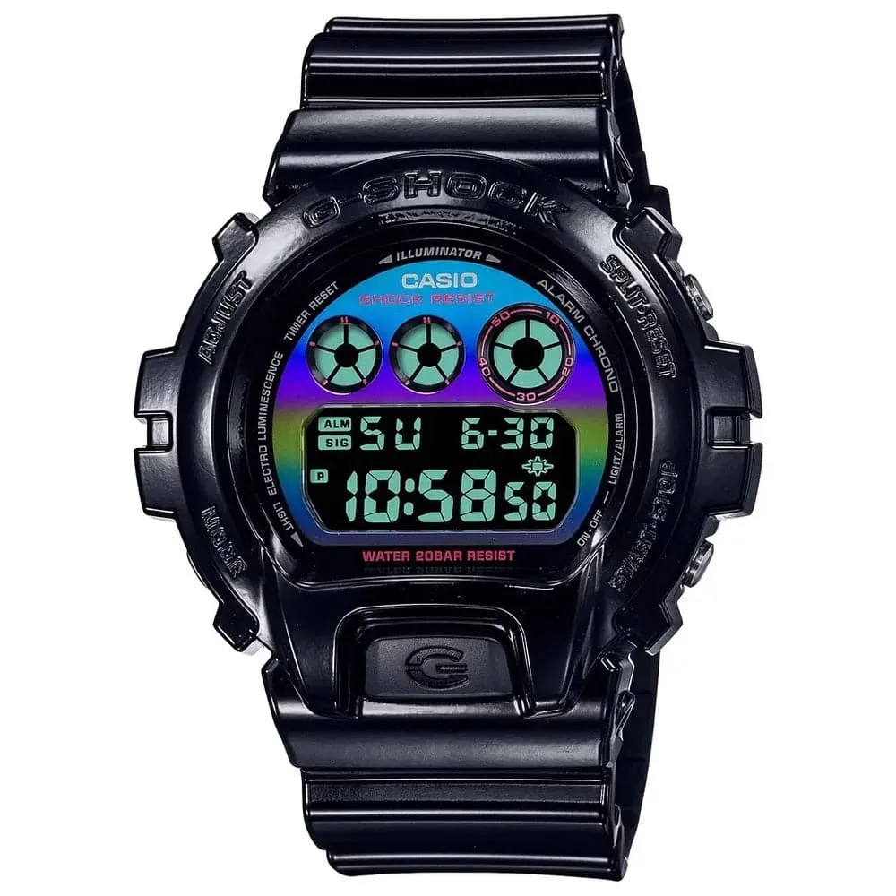 Casio G-Shock Virtual Rainbow Black Resin Strap Men's Watch DW-6900RGB-1DR 