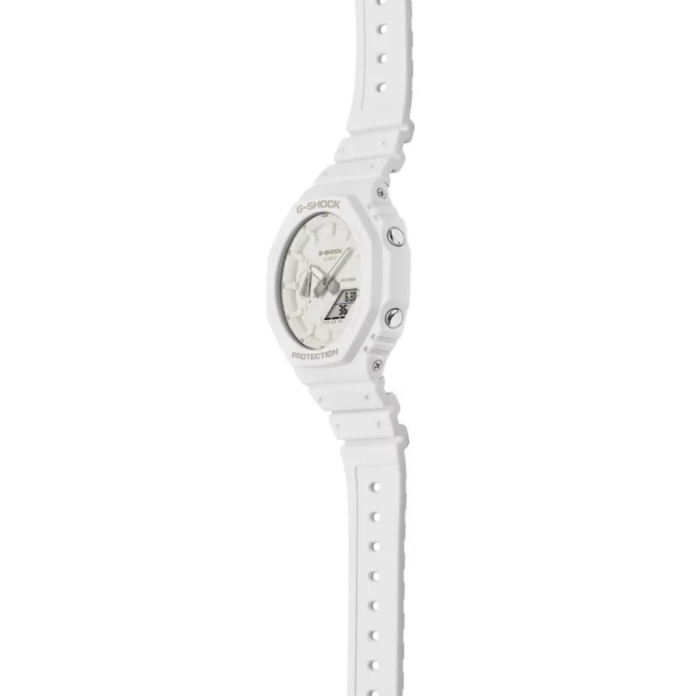   G-Shock White Resin Strap Men Watch GA-2100-7A7DR