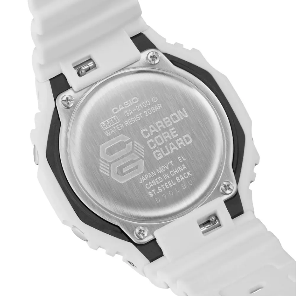   G-Shock White Resin Strap Men Watch GA-2100-7A7DR