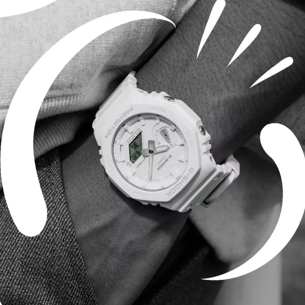   G-Shock White Resin Strap Men Watch GA-2100-7A7DR