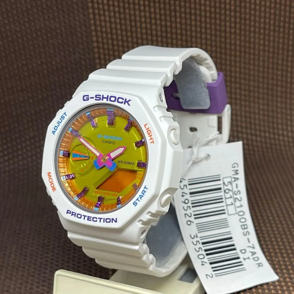   G-Shock White Resin Strap Women Watch GMA-S2100BS-7ADR-P
