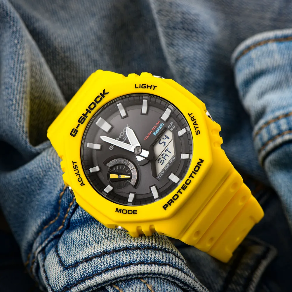   G-Shock Yellow Resin Strap Men Watch GA-B2100C-9ADR-P