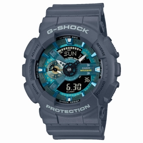 G-Shock Analog Digital 110 Series Blue Dial Black Resin Band Watch GA110AS-2A 