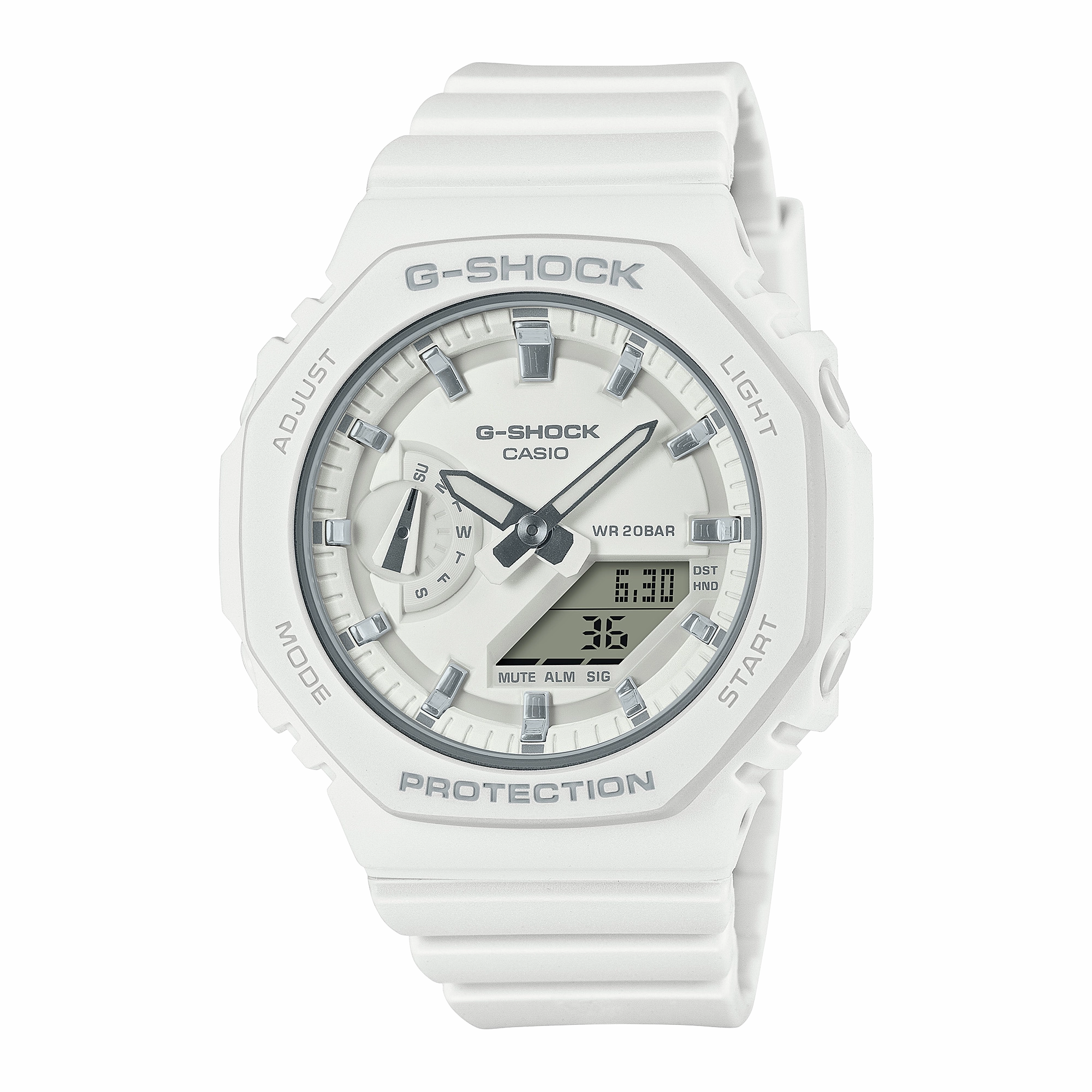 G-Shock Analog Digital DUO 2100 Mid Size White Resin Band Watch GMAS2100-7A,quartz watch, quartz watches for men, quartz watches for women, best quartz watch, minimalist quartz watch, luxury quartz watch, waterproof quartz watch,analog quartz watch, digita