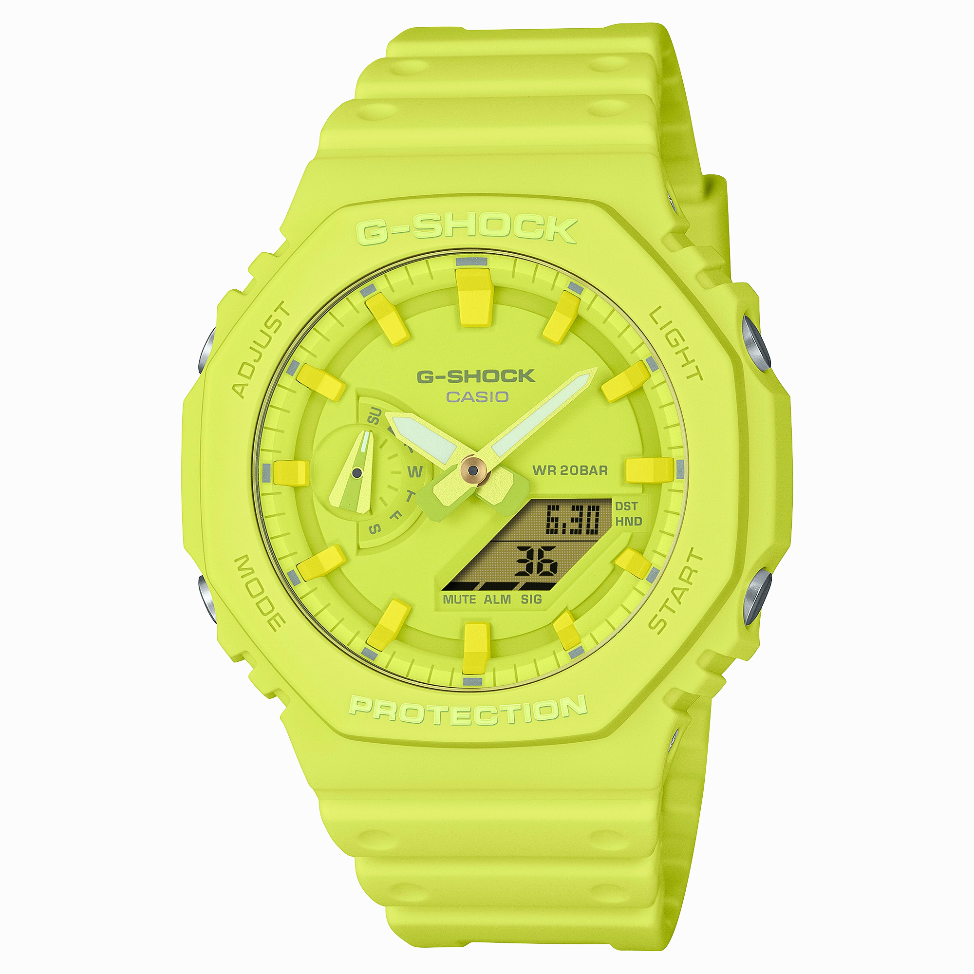 G-Shock Analog Digital DUO Gradation Yellow Resin Band Watch GA2100-9A9 