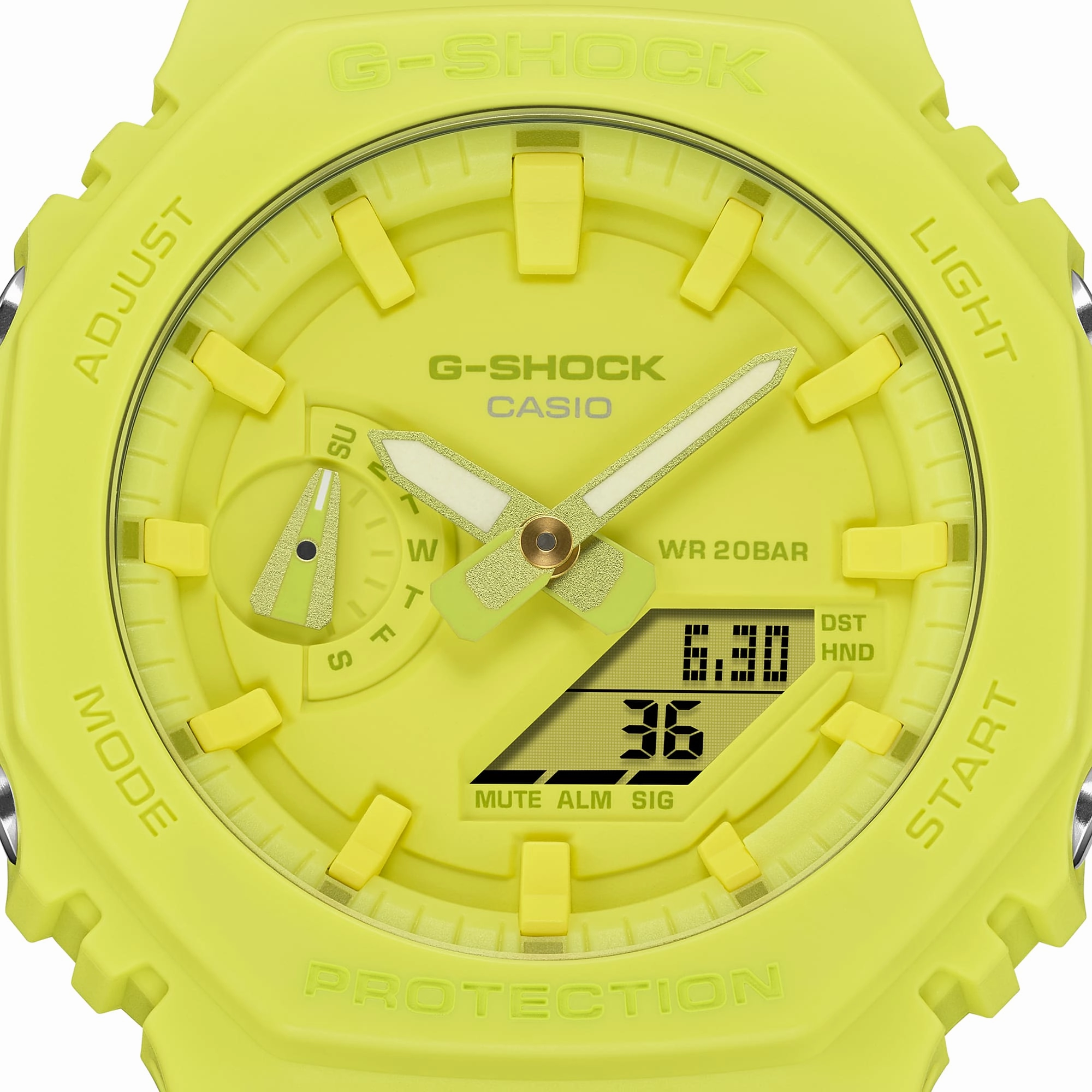 G-Shock Analog Digital DUO Gradation Yellow Resin Band Watch GA2100-9A9