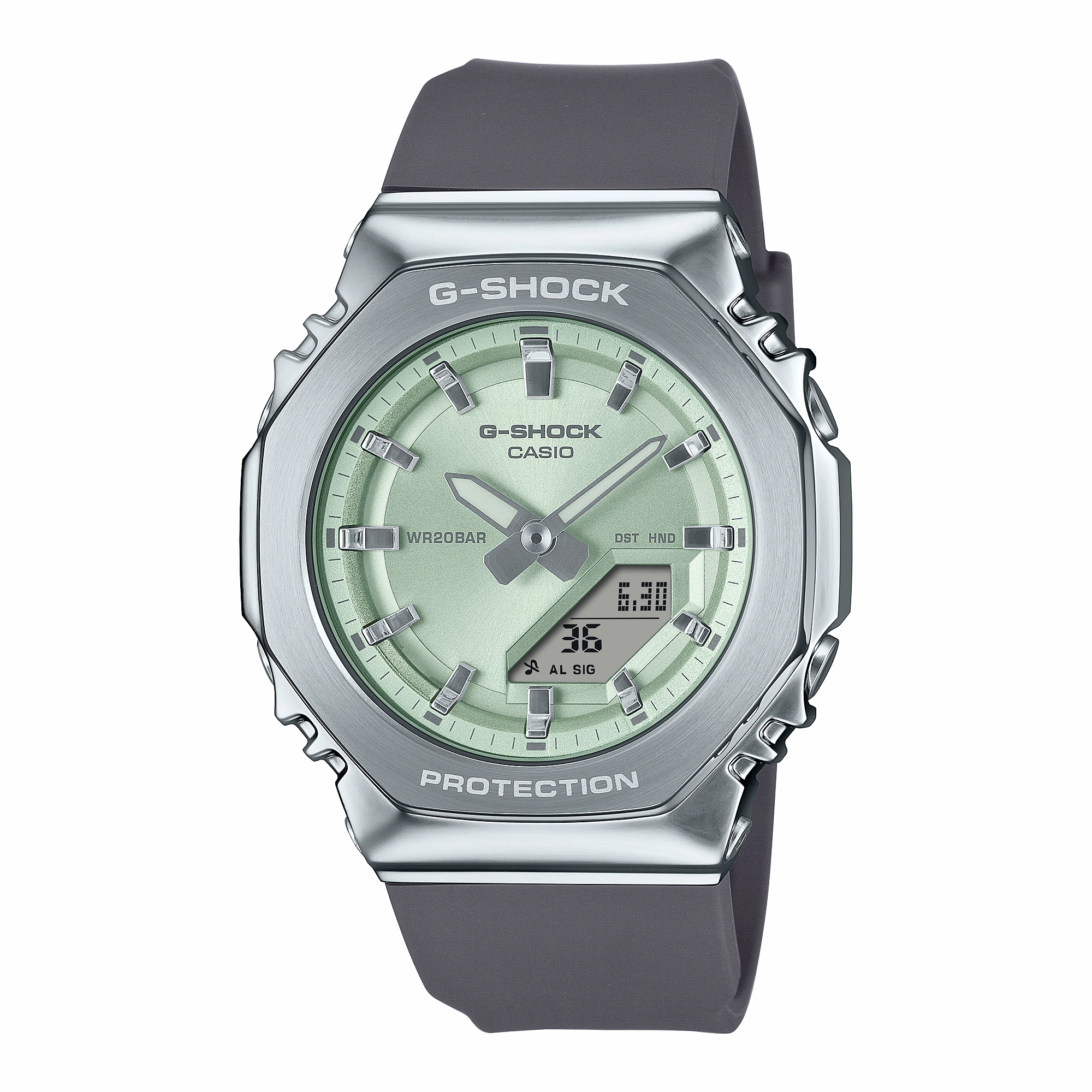 G-Shock Analog Digital Green Dial Grey Resin Band Watch GMS2110-3A 