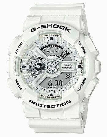 G-Shock Analog Digital White Resin Band Watch GA110MW-7A