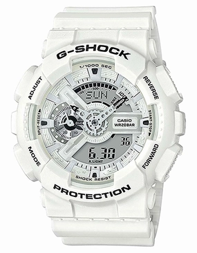 G-Shock Analog Digital White Resin Band Watch GA110MW-7A 