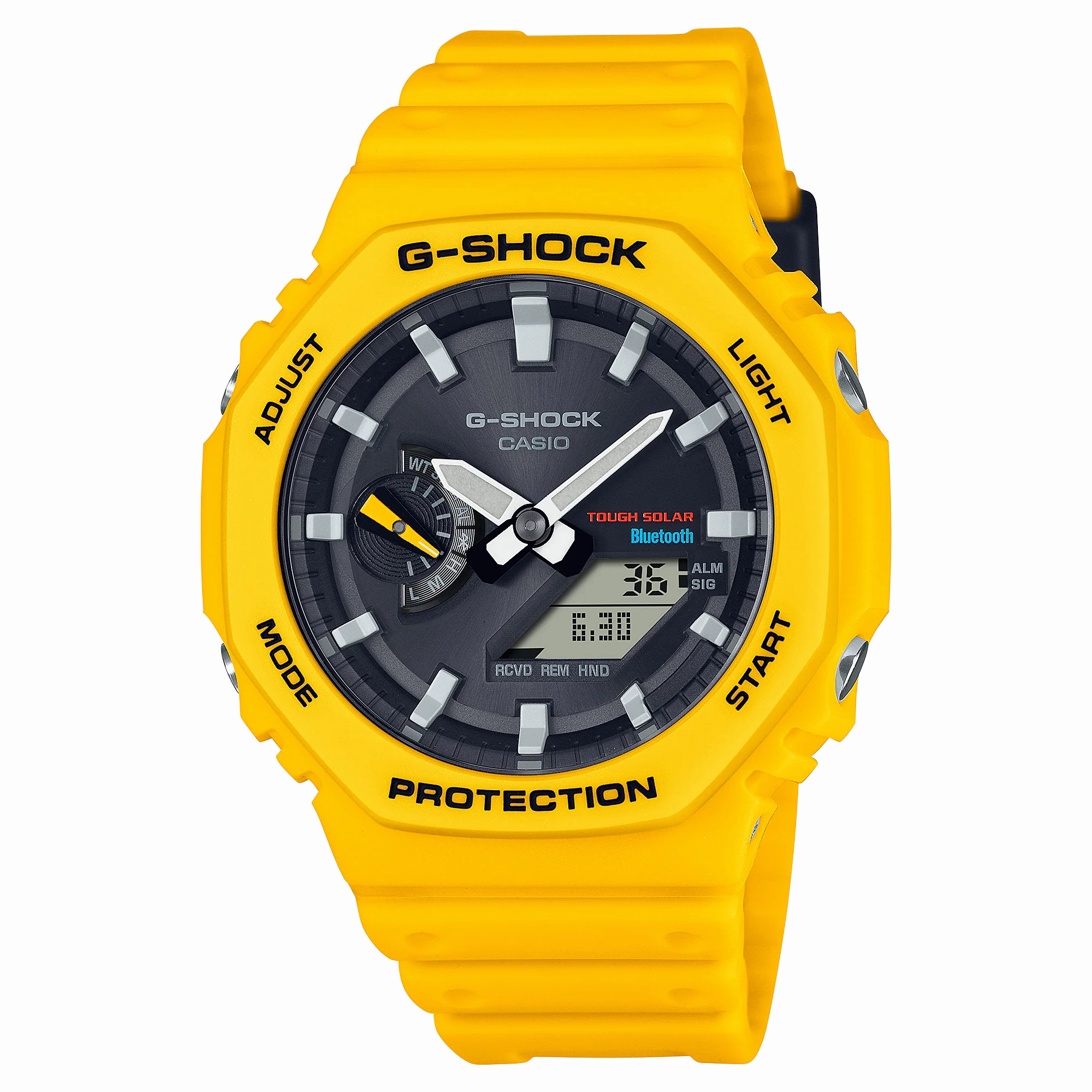 G-Shock CasioOak Yellow Resin Band Watch GAB2100C-9A 