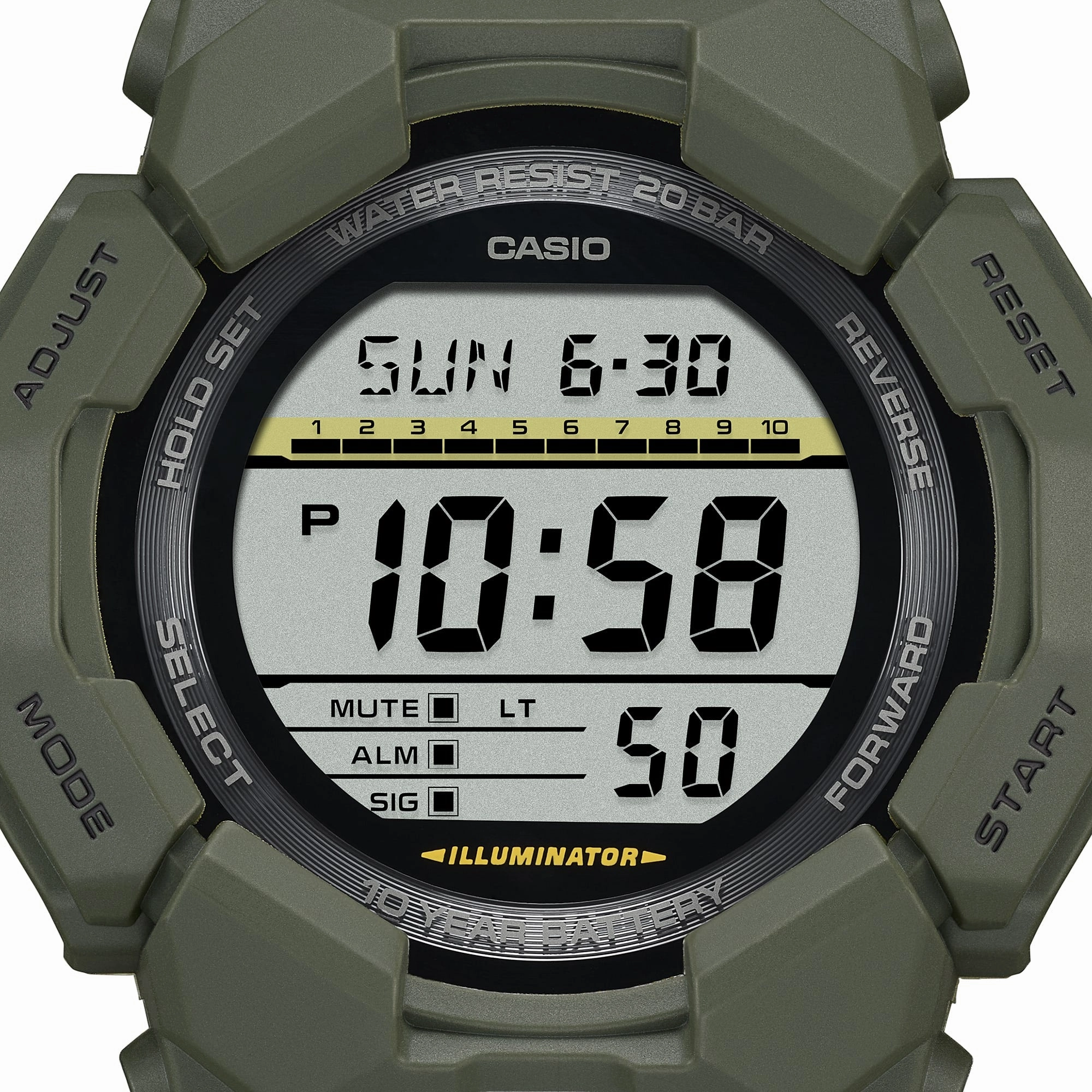 G-Shock Digital Green Resin Band Watch GD010-3D