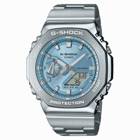 G-Shock G-Steel 2100 Series Blue Dial Stainless Steel Watch GM2110D-2A 