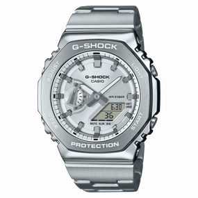 G-Shock G-Steel 2100 Series Silver Dial Stainless Steel Watch GM-2110D-7A,quartz watch, quartz watches for men, quartz watches for women, best quartz watch, minimalist quartz watch, luxury quartz watch, waterproof quartz watch,analog quartz watch, digital 