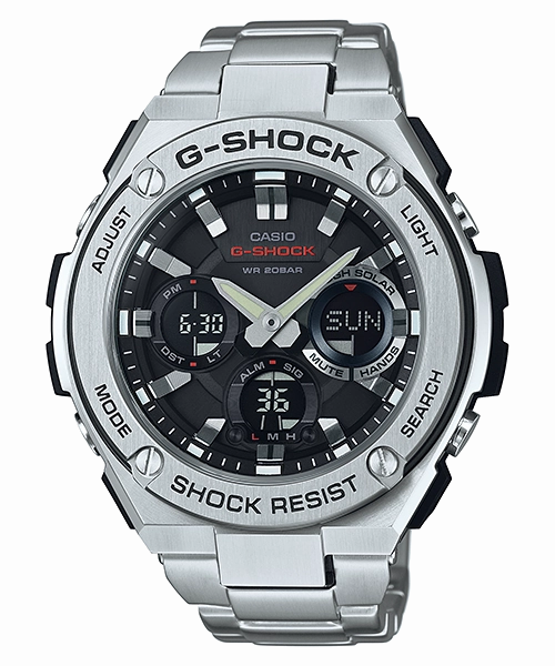 G-Shock G-Steel Solar-Powered Men's Resilient Watch GSTS110D-1A,quartz watch, quartz watches for men, quartz watches for women, best quartz watch, minimalist quartz watch, luxury quartz watch, waterproof quartz watch,analog quartz watch, digital quartz wa