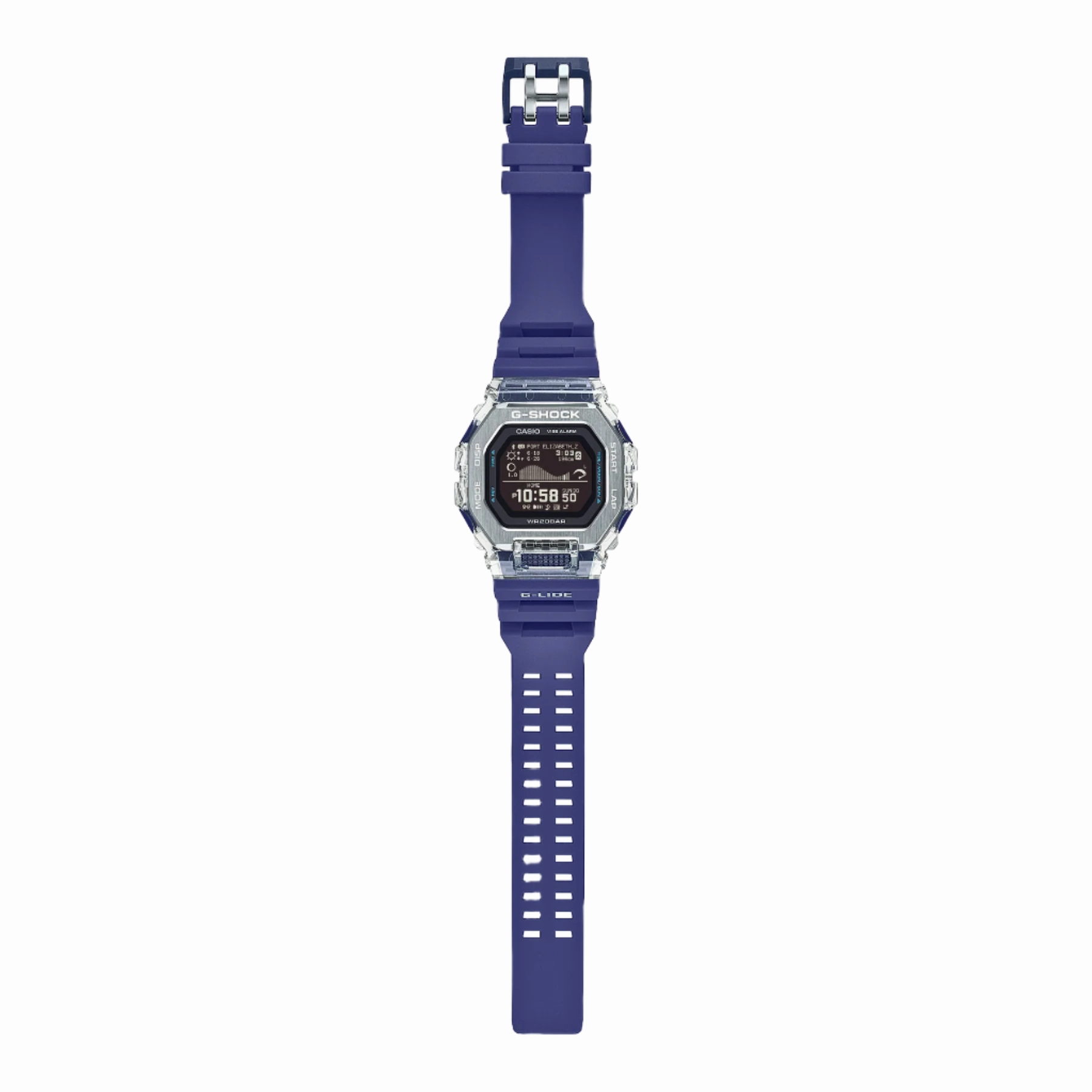 G-Shock GLIDE Gleaming Wave Blue Resin Band Watch GBX100S-2D