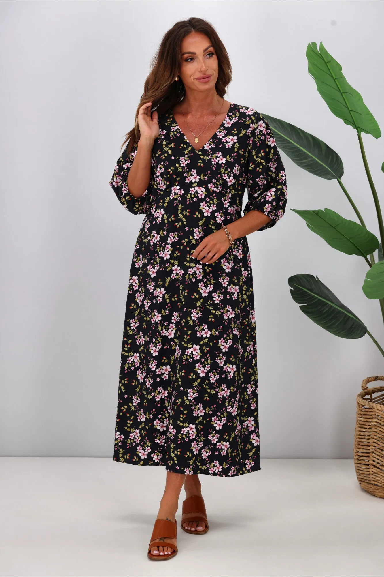 Gloss The Label Elisa Midi Dress Enchanted Floral