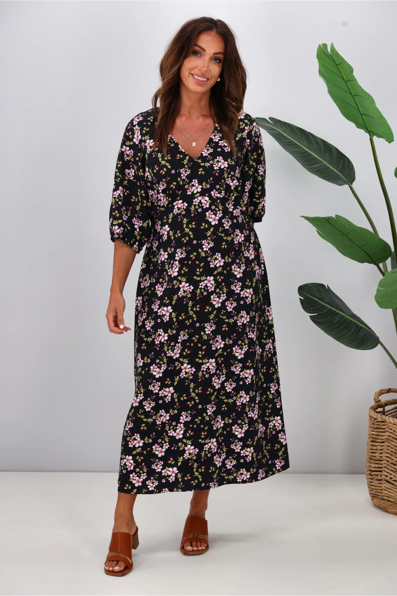 Gloss The Label Elisa Midi Dress Enchanted Floral