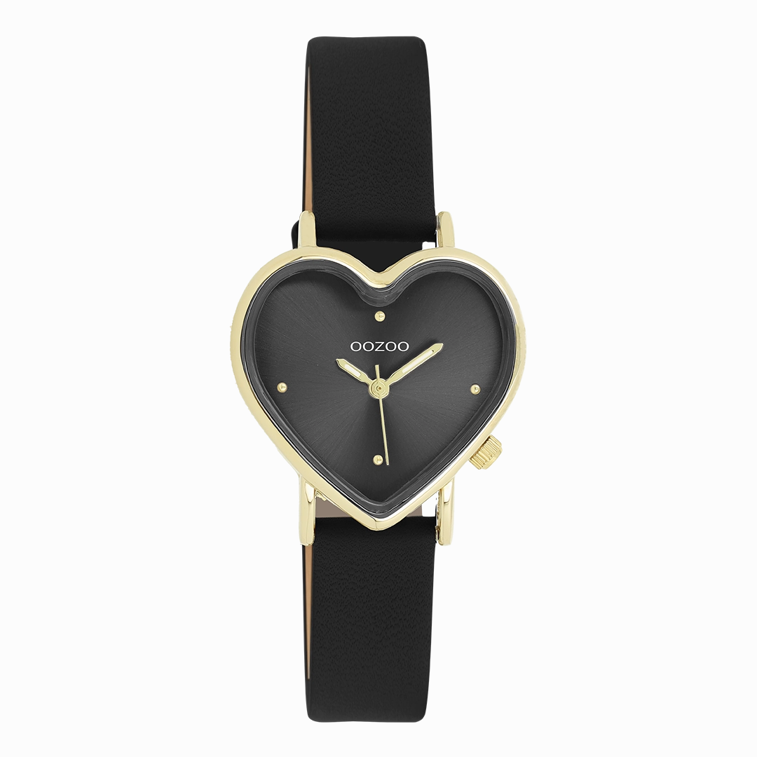 Gold coloured OOZOO watch with black leather strap - C11452,seiko watches,couple watches,watches designer,watches discount,women watches,best women watches,high end women's watches,high quality women's watches