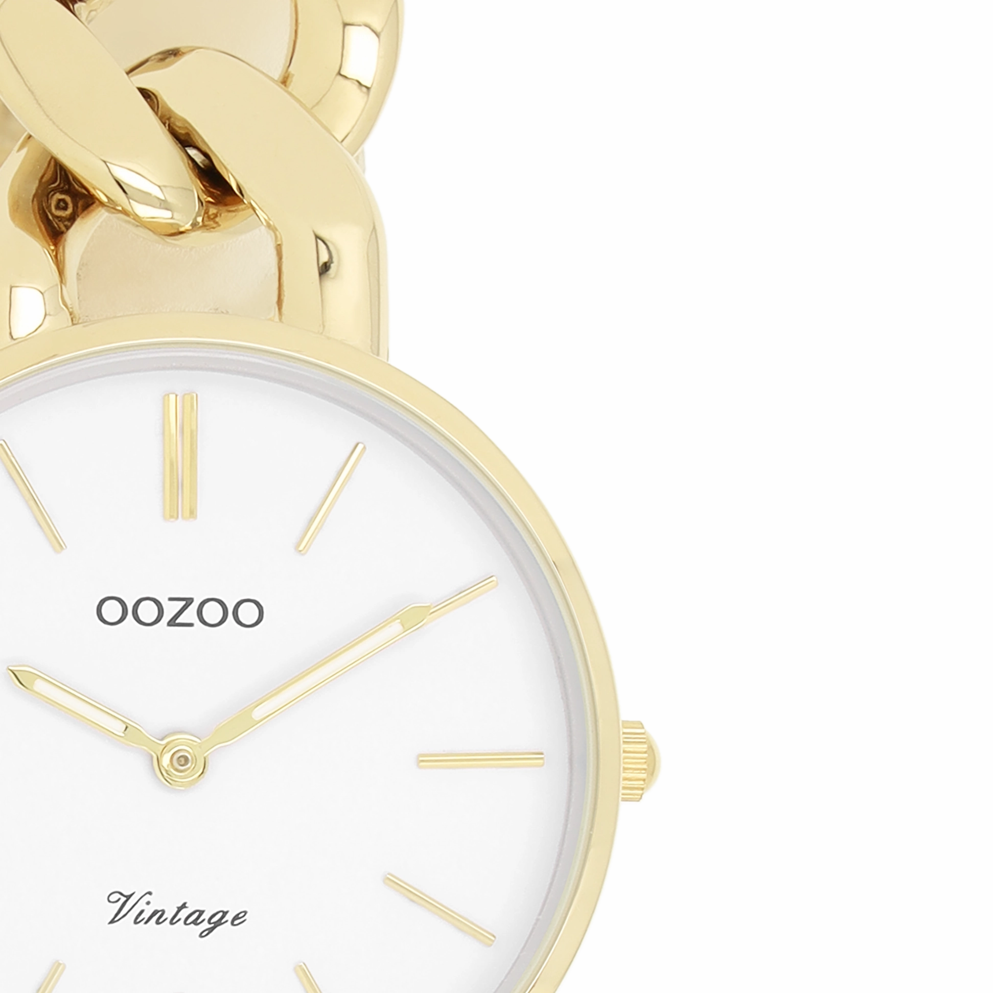 Gold coloured OOZOO watch with chunky chain bracelet - C20357