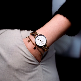 Gold coloured OOZOO watch with chunky chain bracelet - C20357,seiko watches,couple watches,watches designer,watches discount,women watches,best women watches,high end women's watches,high quality women's watches