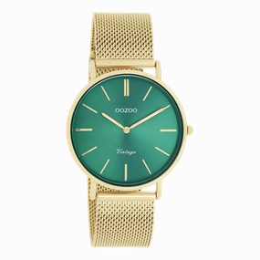 Gold coloured OOZOO watch with gold coloured metal mesh bracelet - C20295,seiko watches,mens watches,couple watches,watches designer,watches discount,best watches for men
