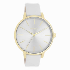 Gold coloured OOZOO watch with light grey leather strap - C11290,seiko watches,couple watches,watches designer,watches discount,women watches,best women watches,high end women's watches,high quality women's watches