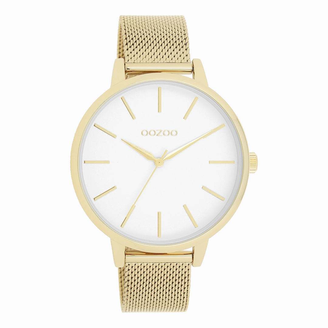 Gold coloured OOZOO watch with metal mesh bracelet - C11363,seiko watches,couple watches,watches designer,watches discount,women watches,best women watches,high end women's watches,high quality women's watches