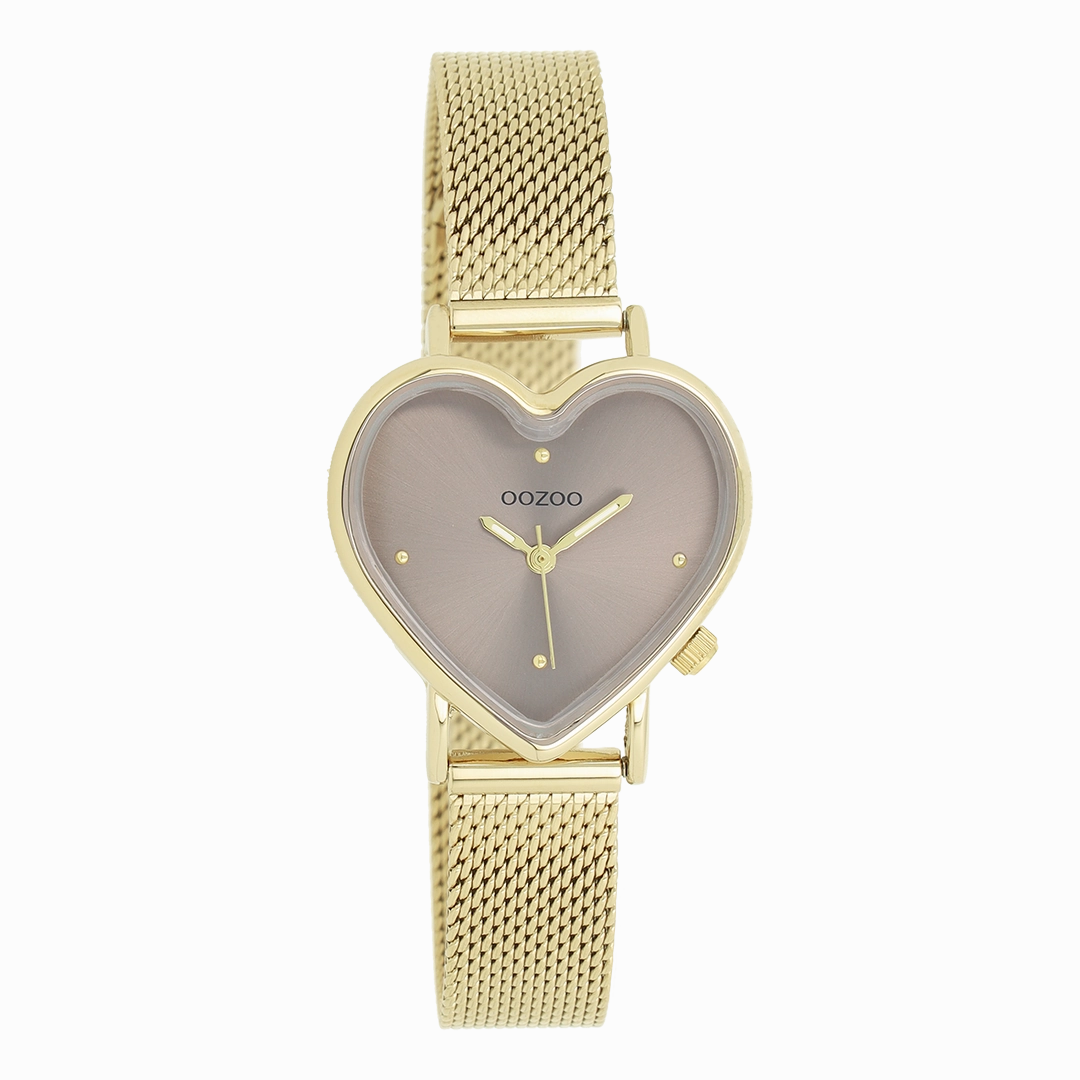 Gold coloured OOZOO watch with metal mesh bracelet - C11416,seiko watches,couple watches,watches designer,watches discount,women watches,best women watches,high end women's watches,high quality women's watches