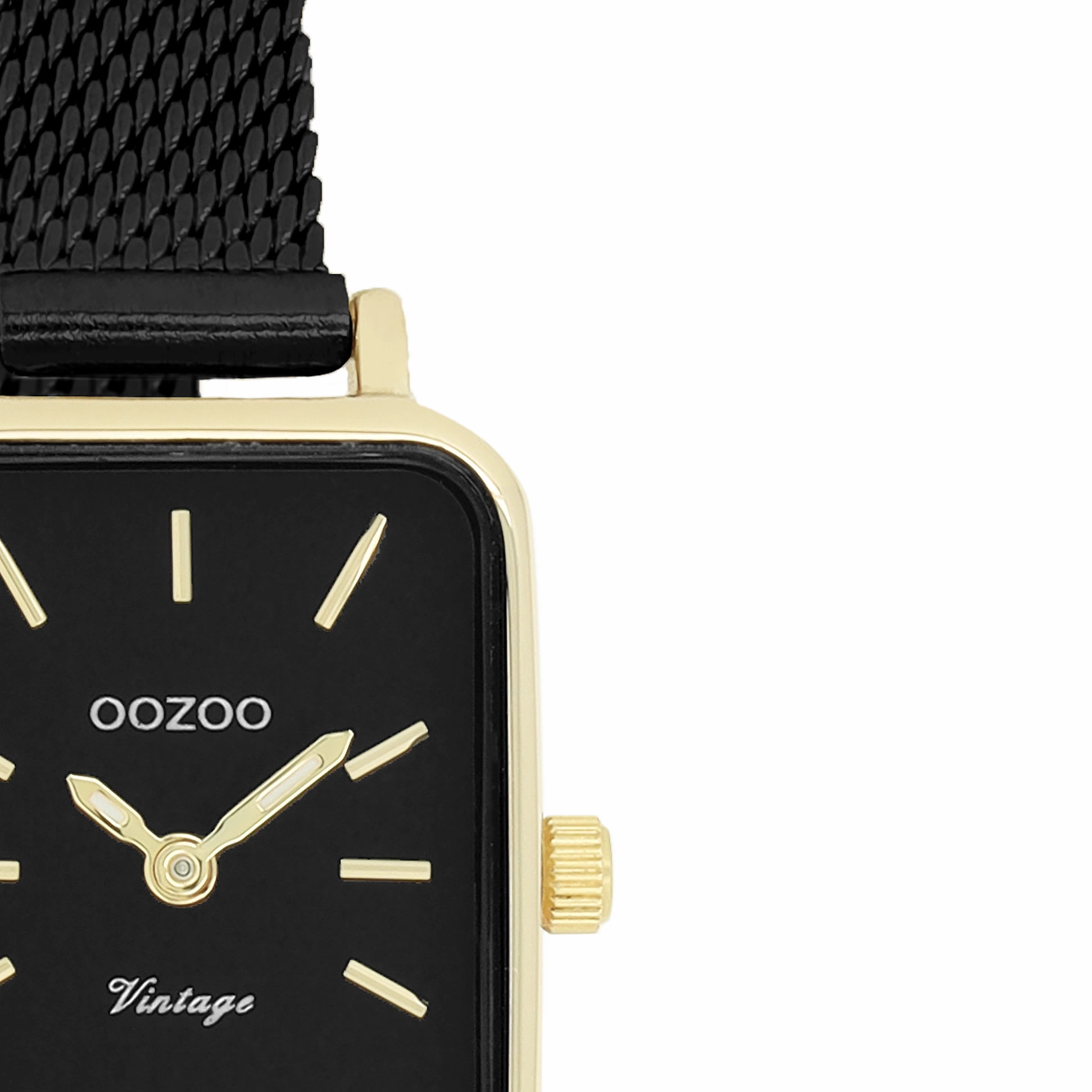Gold coloured OOZOO watch with metal mesh bracelet - C20269