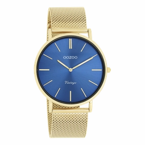 Gold coloured OOZOO watch with metal mesh bracelet - C20290,seiko watches,mens watches,couple watches,watches designer,watches discount,best watches for men