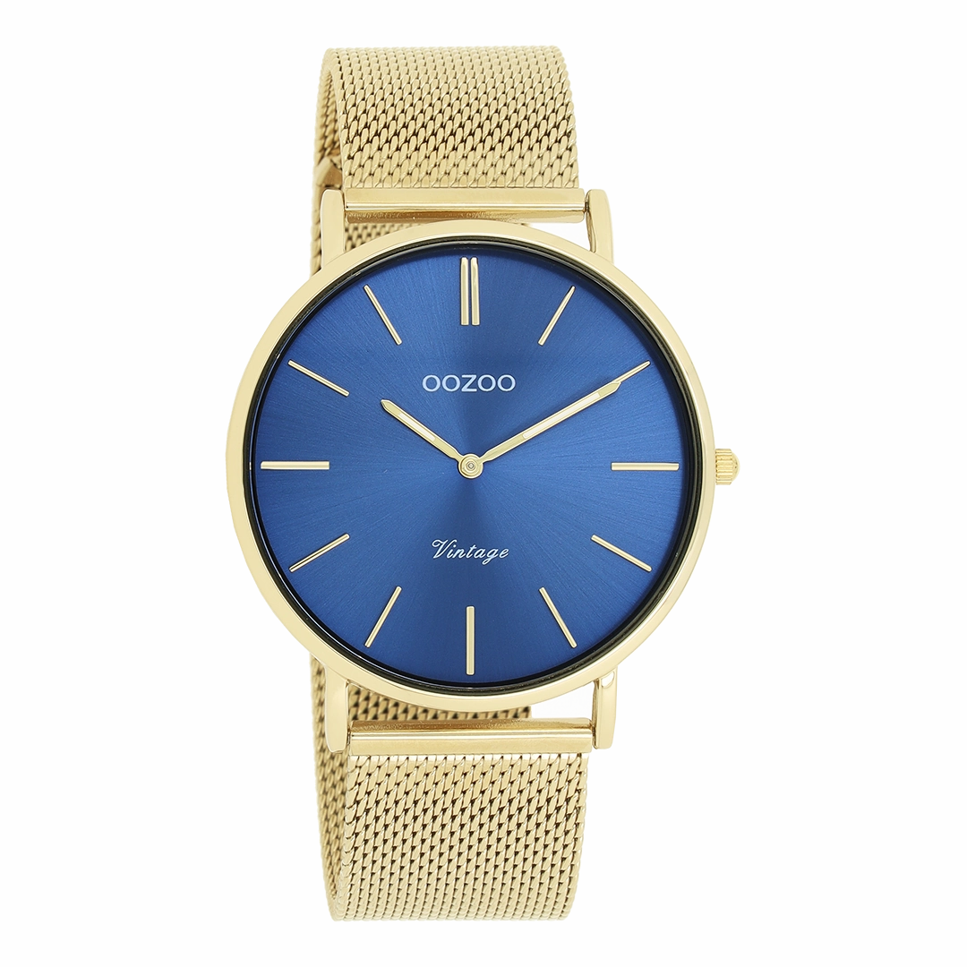 Gold coloured OOZOO watch with metal mesh bracelet - C20290,seiko watches,mens watches,couple watches,watches designer,watches discount,best watches for men
