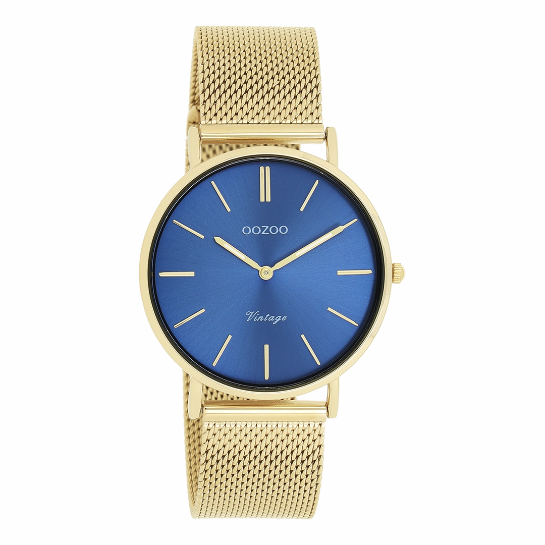 Gold coloured OOZOO watch with metal mesh bracelet - C20291,seiko watches,mens watches,couple watches,watches designer,watches discount,best watches for men