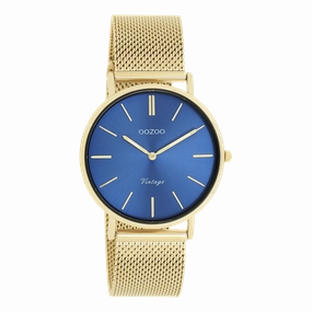 Gold coloured OOZOO watch with metal mesh bracelet - C20291,seiko watches,mens watches,couple watches,watches designer,watches discount,best watches for men