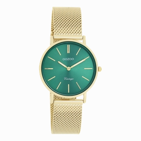 Gold coloured OOZOO watch with metal mesh bracelet - C20296,seiko watches,couple watches,watches designer,watches discount,women watches,best women watches,high end women's watches,high quality women's watches
