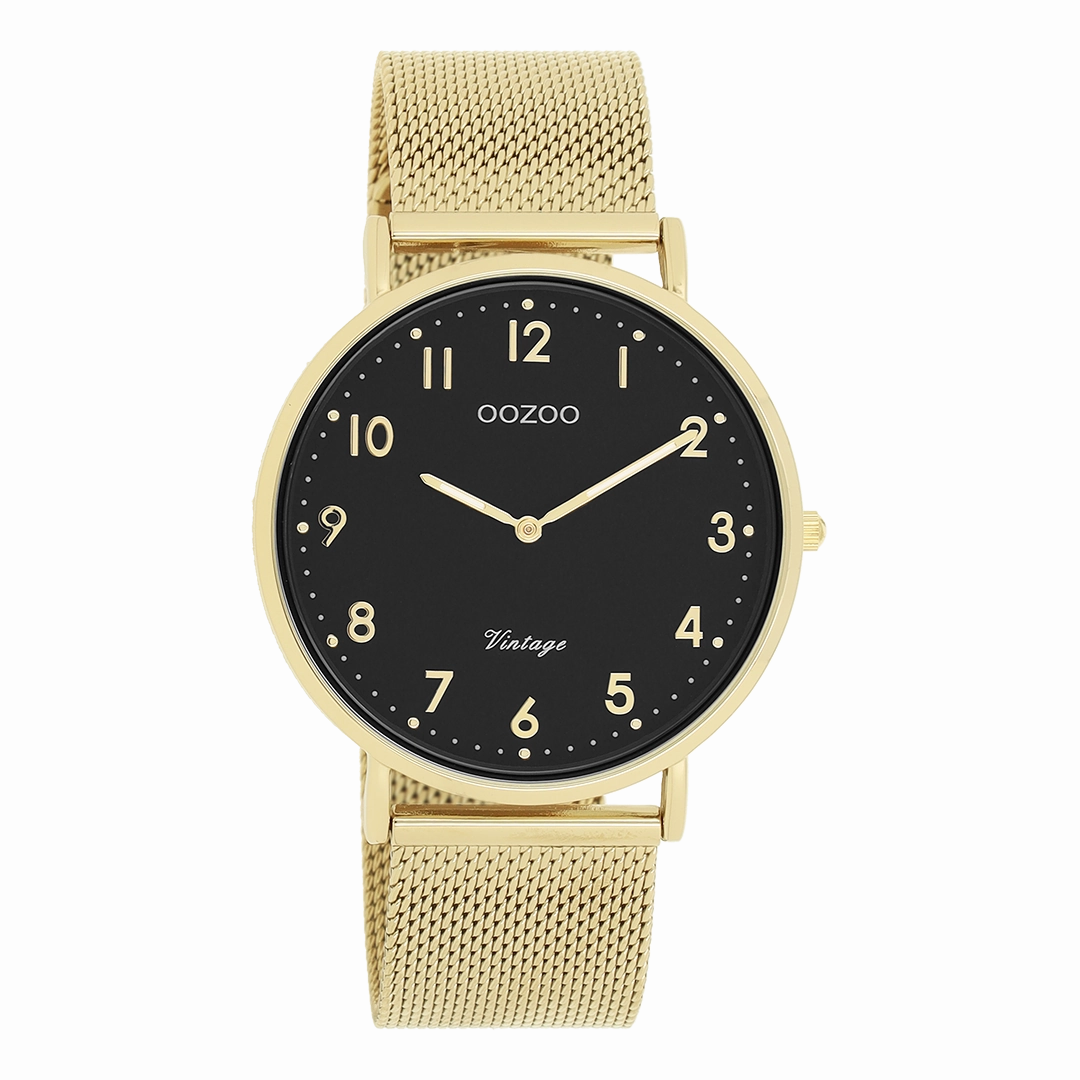 Gold coloured OOZOO watch with metal mesh bracelet - C20344,seiko watches,mens watches,couple watches,watches designer,watches discount,best watches for men