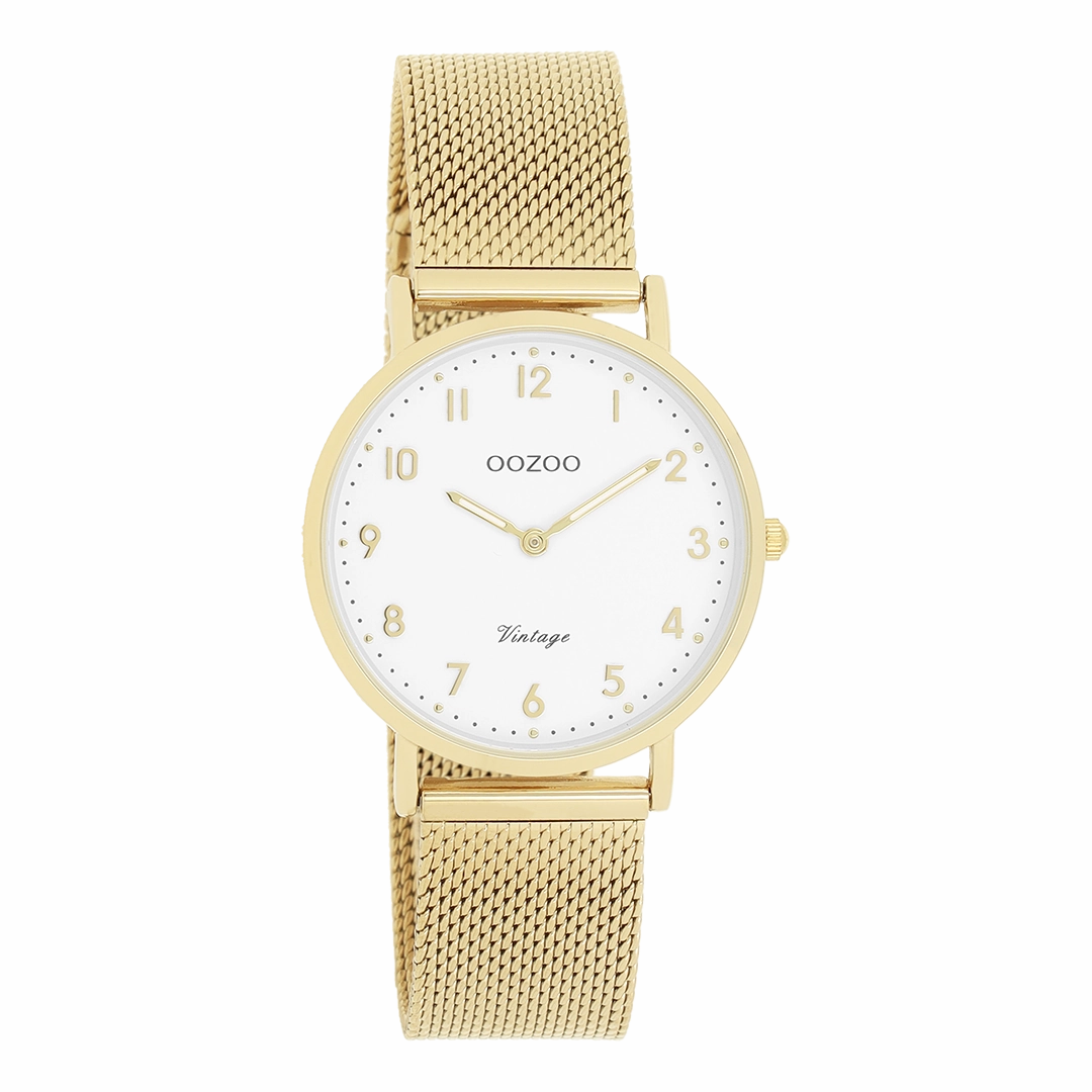 Gold coloured OOZOO watch with metal mesh bracelet - C20347,seiko watches,couple watches,watches designer,watches discount,women watches,best women watches,high end women's watches,high quality women's watches