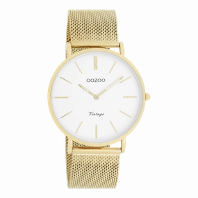 Gold coloured OOZOO watch with metal mesh bracelet - C9909,seiko watches,couple watches,watches designer,watches discount,women watches,best women watches,high end women's watches,high quality women's watches