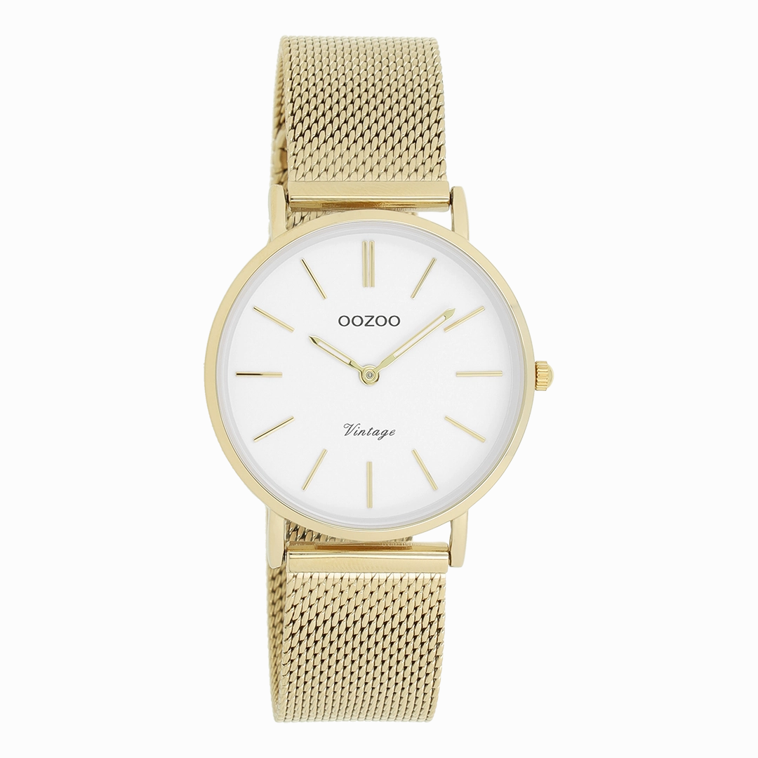 Gold coloured OOZOO watch with metal mesh bracelet - C9911,seiko watches,couple watches,watches designer,watches discount,women watches,best women watches,high end women's watches,high quality women's watches