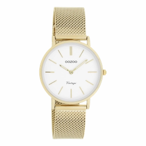 Gold coloured OOZOO watch with metal mesh bracelet - C9911,seiko watches,couple watches,watches designer,watches discount,women watches,best women watches,high end women's watches,high quality women's watches