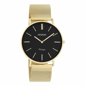 Gold coloured OOZOO watch with metal mesh bracelet - C9913,seiko watches,mens watches,couple watches,watches designer,watches discount,best watches for men