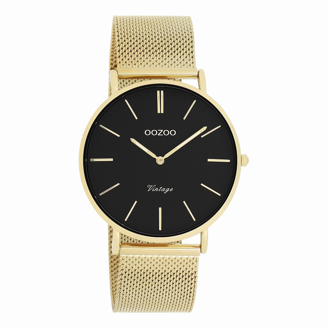 Gold coloured OOZOO watch with metal mesh bracelet - C9913,seiko watches,couple watches,watches designer,watches discount,women watches,best women watches,high end women's watches,high quality women's watches