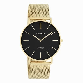 Gold coloured OOZOO watch with metal mesh bracelet - C9913,seiko watches,couple watches,watches designer,watches discount,women watches,best women watches,high end women's watches,high quality women's watches