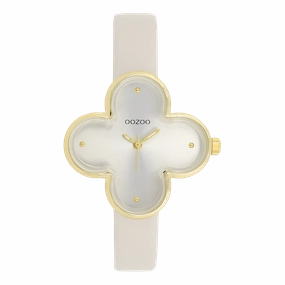 Gold coloured OOZOO watch with moonbeam coloured leather strap - C11521,seiko watches,couple watches,watches designer,watches discount,women watches,best women watches,high end women's watches,high quality women's watches