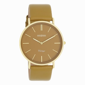 Gold coloured OOZOO watch with olive leather strap - C20327,seiko watches,couple watches,watches designer,watches discount,women watches,best women watches,high end women's watches,high quality women's watches