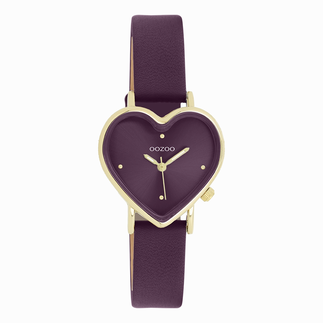 Gold coloured OOZOO watch with purple leather strap - C11450,seiko watches,couple watches,watches designer,watches discount,women watches,best women watches,high end women's watches,high quality women's watches