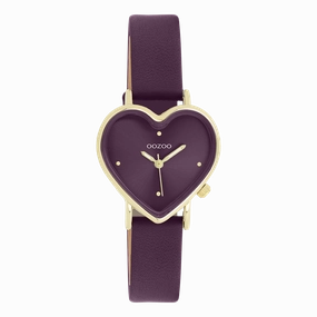 Gold coloured OOZOO watch with purple leather strap - C11450,seiko watches,couple watches,watches designer,watches discount,women watches,best women watches,high end women's watches,high quality women's watches