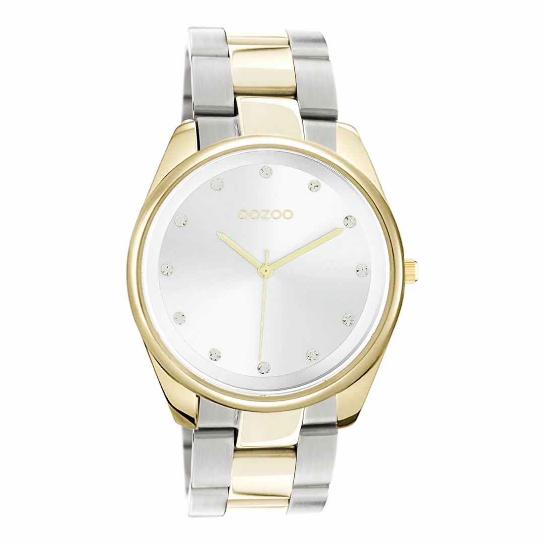 Gold coloured OOZOO watch with silver coloured/gold stainless steel bracelet - C10960,seiko watches,couple watches,watches designer,watches discount,women watches,best women watches,high end women's watches,high quality women's watches