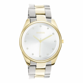 Gold coloured OOZOO watch with silver coloured/gold stainless steel bracelet - C10960,seiko watches,couple watches,watches designer,watches discount,women watches,best women watches,high end women's watches,high quality women's watches