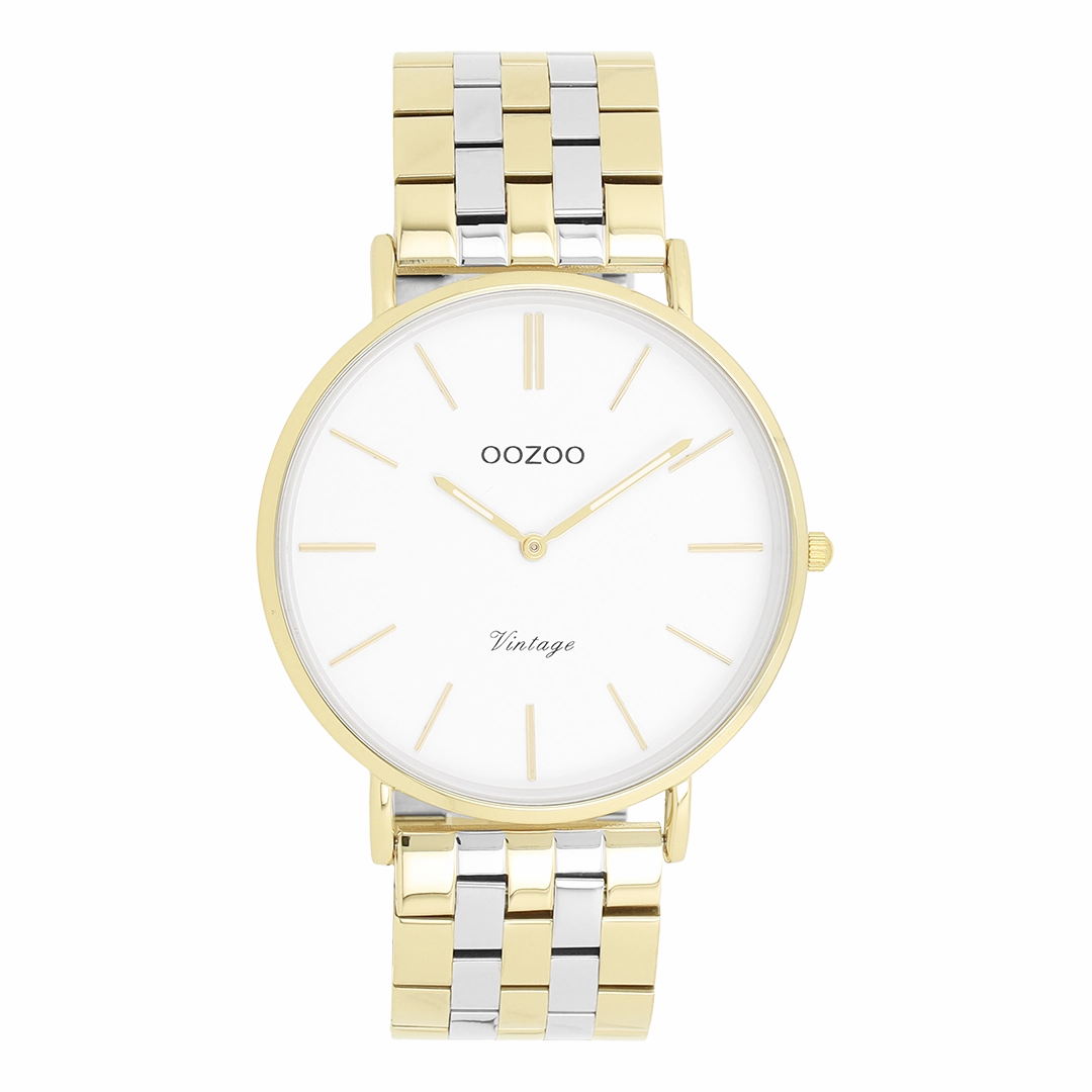 Gold coloured OOZOO watch with silver coloured/gold stainless steel bracelet - C20402,seiko watches,couple watches,watches designer,watches discount,women watches,best women watches,high end women's watches,high quality women's watches